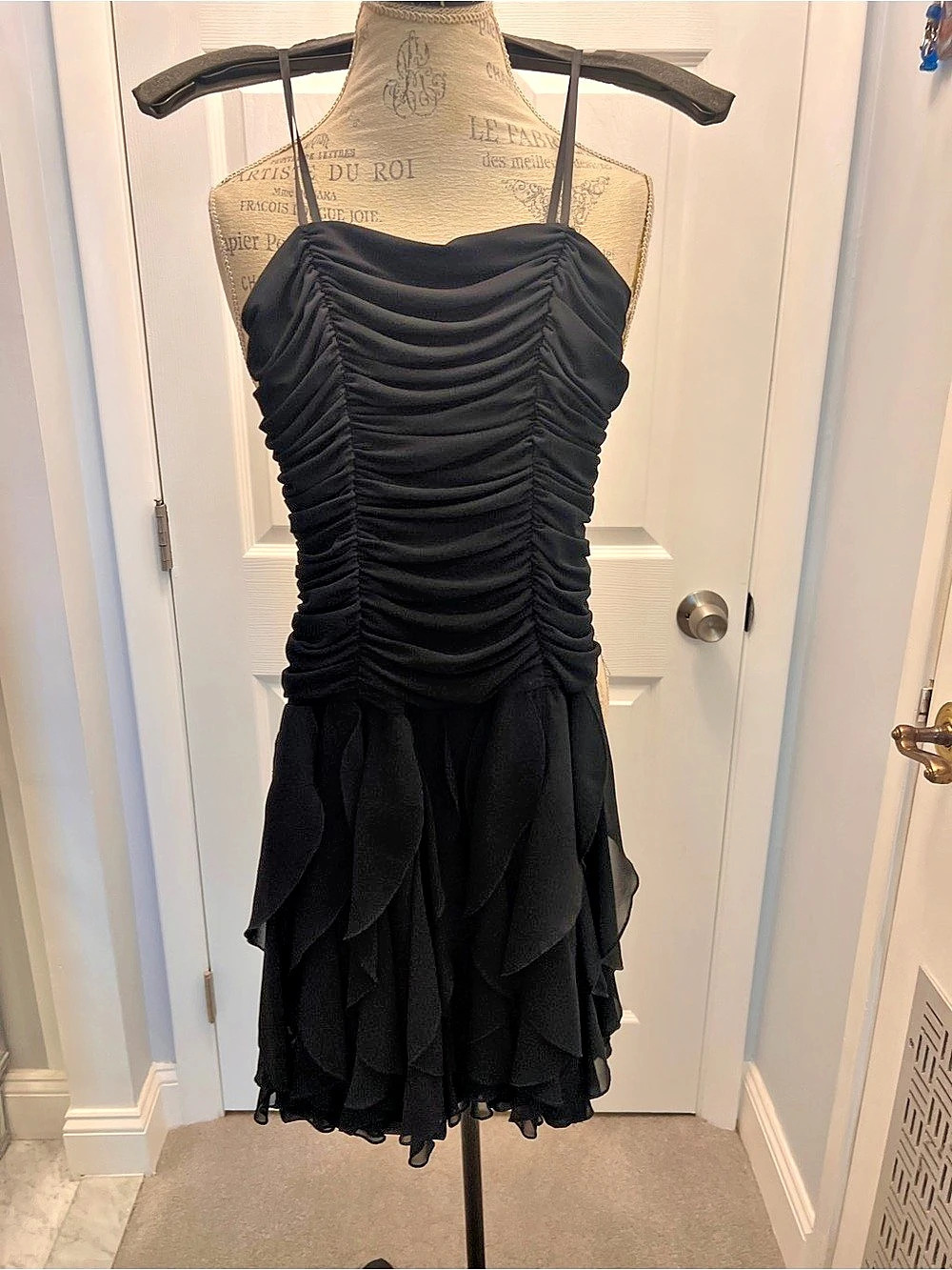 Cache Ruched Layered Mini Dress in Black Size 2 Like New